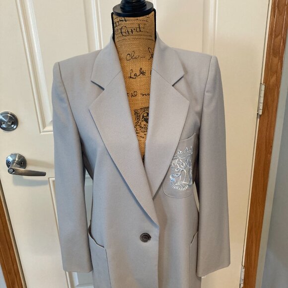 Blue Gray Wool Blazer Jacket EUC Women Size S - Picture 5 of 16